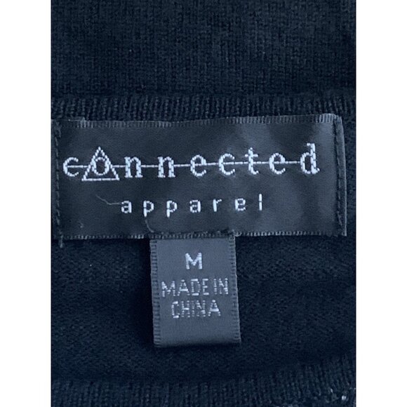 Connected Apparel 3/4 Sleeves Black & White Patterned Knit Dress Size Medium - Picture 9 of 11